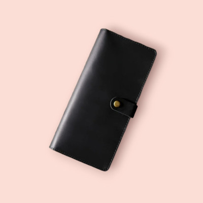 premium quality Long wallet -Black-3001