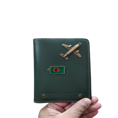 Premium Quality passport wallet Green  -1015 plane